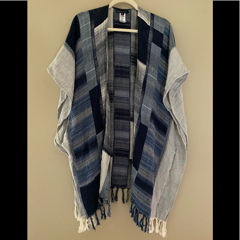 American Eagle outfitters blue plaid Cotten cardigan Nwot one size